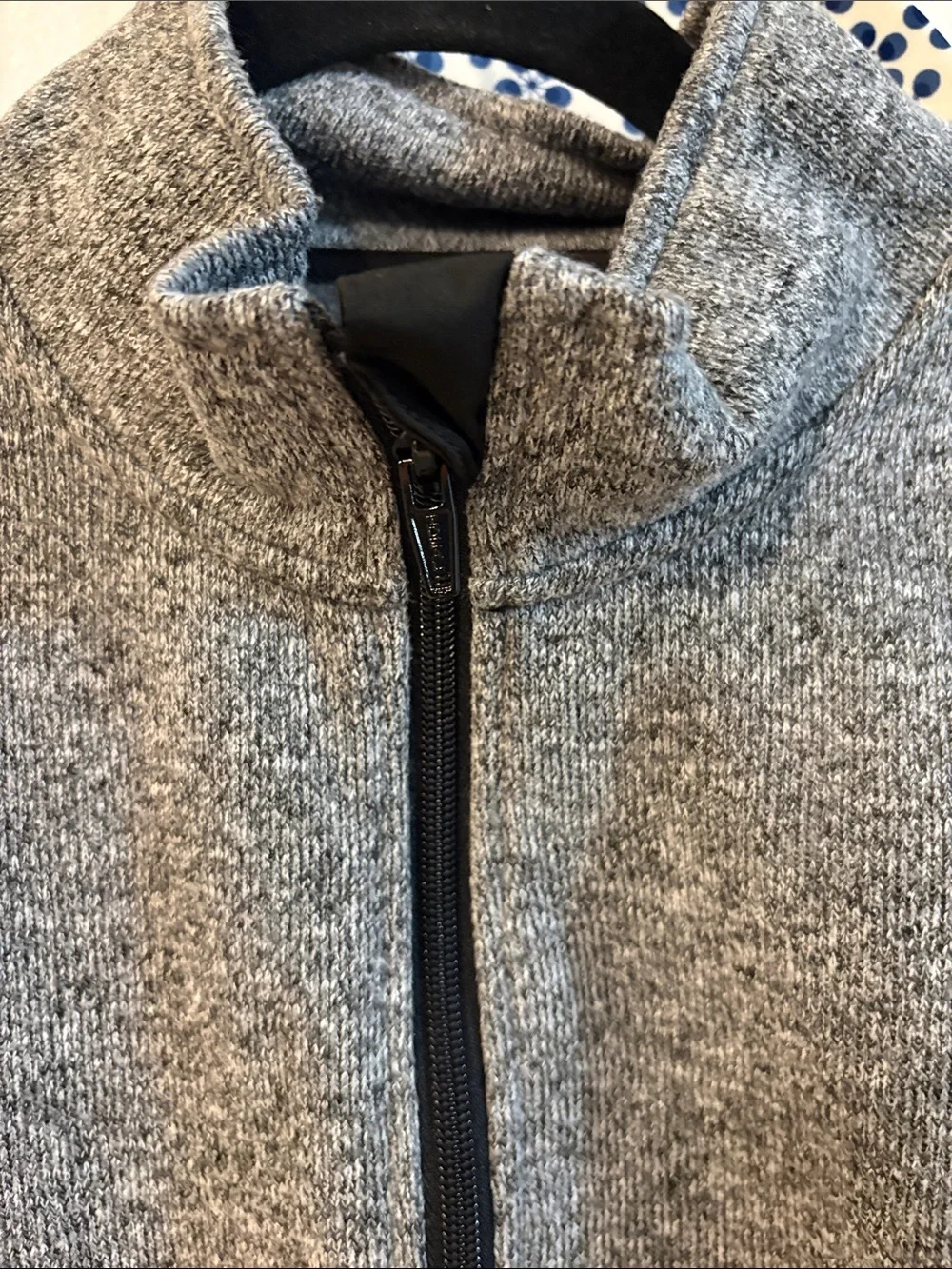 J. Crew Men's Heather Gray Quarter-Zip Sweater with Black Trim